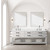 Lexora Norwalk 84 inch W White Oak Double Sink Vanity Cabinet, White Quartz Top, and 36 in Mirrors - LVN84DM210