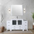 Lexora Volez 60 inch W White Double Sink Vanity Cabinet with Side Cabinet, White Ceramic Top, and Faucet Set - LVV60D24A601