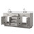 Lexora Abbey 72 inch W White Oak Double Sink Vanity Cabinet, White Quartz Top, and Faucet Set - LVA72DM201