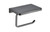 Lexora Bagno Bianca Stainless Steel Black Glass Shelf with Toilet Paper Holder in Gun Metal - LSP18152GMBG