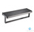 Lexora Bagno Bianca Stainless Steel Black Glass Shelf with Towel Bar in Gun Metal - LST18152GMBG