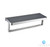 Lexora Bagno Bianca Stainless Steel Black Glass Shelf with Towel Bar in Brushed Nickel - LST18152BNBG