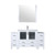 Lexora Volez 60 inch W White Bath Vanity Cabinet with Side Cabinets, Faucet Set, White Ceramic Top, and 34 in Mirror - LV341860SAESM34F