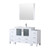 Lexora Volez 60 inch W White Bath Vanity Cabinet with Side Cabinets, Faucet Set, White Ceramic Top, and 34 in Mirror - LV341860SAESM34F