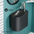 Swiss Madison SM-WS340B Terre 17.5" Right Side Faucet Wall-Mount Bathroom Sink - Black Swiss Madison SM-WS340B Terre 17.5" Right Side Faucet Wall-Mount Bathroom Sink - Black
