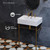 Swiss Madison SM-CS721BG-3 Claire 24" Console Sink White Sink Brushed Gold Legs with 8" Widespread Holes
