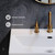 Swiss Madison SM-CS721BG-3 Claire 24" Console Sink White Sink Brushed Gold Legs with 8" Widespread Holes