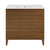 Swiss Madison SM-BV471BK-3 Cascade 36 in. Brown oak Bathroom Vanity With White, 3-Hole Ceramic Sink Top
