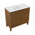 Swiss Madison SM-BV471BK-3 Cascade 36 in. Brown oak Bathroom Vanity With White, 3-Hole Ceramic Sink Top