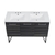 Swiss Madison SM-BV224D-3 Annecy 48" Black Walnut, Double Sink Bathroom Vanity With White, 3-Hole Ceramic Sink Top