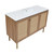 Swiss Madison SM-BV665-3 Classe 48" Brown Oak Bathroom Vanity With White, 3-Hole Ceramic Sink Top