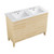 Swiss Madison SM-BV557D-3 Cascade 48" Natural Oak, Double Sink Bathroom Vanity With White, 3-Hole Ceramic Sink Top
