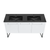 Swiss Madison SM-BV216DMB Annecy 60" White, Double Sink Bathroom Vanity With Black Artificial Stone Sink Top