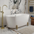 Swiss Madison SM-FB1002BG Monaco 59" Freestanding Bathtub with Brushed Gold Stand
