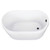 Kingston Brass 52" Acrylic Oval Double Slipper Freestanding Tub with Overflow/Drain Assembly, Glossy White/Matte Black - VTRS522928M0