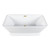 Kingston Brass 60" Acrylic Oval Rectangular Double Ended Pedestal Tub with Drain (No Faucet Drillings), Glossy White/Brushed Brass - VTSQ602824C427