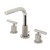 Kingston Brass Convergent Widespread Bathroom Faucet with Knurled Handle and Brass Pop-Up Drain, Polished Nickel - FSC8959KNL