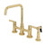 Kingston Brass Continental Bridge Kitchen Faucet with Brass Side Sprayer, Polished Brass - KS8282CTLBS
