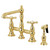 Kingston Brass Essex Bridge Kitchen Faucet with Brass Side Sprayer, Polished Brass - KS7272BEXBS