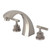 Kingston Brass Convergent Two-Handle Deck Mount Roman Tub Faucet with Knurled Handle, Brushed Nickel - KS4368KNL