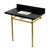 Kingston Brass Imperial 36" Black Granite Console Sink with Stainless Steel Legs (8-Inch, 3-Hole), Black Granite/Brushed Brass - KVPK36227K387