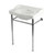 Kingston Brass Victorian 30" Ceramic Console Sink with Stainless Steel Legs (8-Inch, 3-Hole), White/Polished Chrome - KVPB30229W81