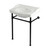Kingston Brass Victorian 30" Ceramic Console Sink with Stainless Steel Legs (8-Inch, 3-Hole), White/Matte Black - KVPB30229W80