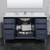 Wyndham Marlena 60 Inch Single Bathroom Vanity in Dark Blue, White Quartz Countertop, Undermount Square Sink (3-Hole), Brushed Nickel Trim - WCH515160SBNWQUS3MXX