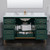 Wyndham Marlena 60 Inch Single Bathroom Vanity in Green, White Quartz Countertop, Undermount Square Sink (3-Hole), Satin Bronze Trim - WCH515160SGSWQUS3MXX