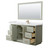 Wyndham Strada 60 Inch Single Bathroom Vanity in Light Green, White Cultured Marble Countertop, Undermount Square Sink, Satin Bronze Trim, 58 Inch Mirror - WCF414160SLZWCUNSM58