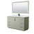 Wyndham Strada 60 Inch Single Bathroom Vanity in Light Green, White Carrara Marble Countertop, Undermount Square Sink, Matte Black Trim, 58 Inch Mirror - WCF414160SLBCMUNSM58