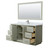 Wyndham Strada 60 Inch Single Bathroom Vanity in Light Green, White Carrara Marble Countertop, Undermount Square Sink, Brushed Nickel Trim, 58 Inch Mirror - WCF414160SLGCMUNSM58 Wyndham Strada 60 Inch Single Bathroom Vanity in Light Green, White Carrara Marble Countertop, Undermount Square Sink, Brushed Nickel Trim, 58 Inch Mirror - WCF414160SLGCMUNSM58