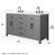 Wyndham Beckett 60 Inch Double Bathroom Vanity in Dark Gray, White Quartz Countertop, Undermount Square Sinks (3-Hole), Matte Black Trim - WCG242460DGBWQUS3MXX