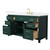 Wyndham Beckett 60 Inch Single Bathroom Vanity in Green, White Quartz Countertop, Undermount Square Sink (3-Hole), Brushed Gold Trim - WCG242460SGDWQUS3MXX