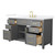 Wyndham Beckett 60 Inch Single Bathroom Vanity in Dark Gray, White Quartz Countertop, Undermount Square Sink (3-Hole), Brushed Gold Trim - WCG242460SGGWQUS3MXX Wyndham Beckett 60 Inch Single Bathroom Vanity in Dark Gray, White Quartz Countertop, Undermount Square Sink (3-Hole), Brushed Gold Trim - WCG242460SGGWQUS3MXX