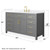 Wyndham Beckett 60 Inch Single Bathroom Vanity in Dark Gray, White Quartz Countertop, Undermount Square Sink (3-Hole), Brushed Gold Trim - WCG242460SGGWQUS3MXX Wyndham Beckett 60 Inch Single Bathroom Vanity in Dark Gray, White Quartz Countertop, Undermount Square Sink (3-Hole), Brushed Gold Trim - WCG242460SGGWQUS3MXX