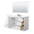 Wyndham Strada 60 Inch Single Bathroom Vanity in White, Giotto Quartz Countertop, Undermount Square Sink (3-Hole), Brushed Nickel Trim, 58 Inch Mirror - WCF414160SWHGTUS3M58