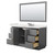 Wyndham Strada 60 Inch Single Bathroom Vanity in Dark Gray, White Quartz Countertop, Undermount Square Sink (3-Hole), Brushed Nickel Trim, 58 Inch Mirror - WCF414160SKGWQUS3M58