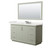 Wyndham Strada 60 Inch Single Bathroom Vanity in Light Green, White Quartz Countertop, Undermount Square Sink (3-Hole), Brushed Nickel Trim, 58 Inch Mirror - WCF414160SLGWQUS3M58