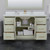 Wyndham Strada 60 Inch Single Bathroom Vanity in Light Green, White Quartz Countertop, Undermount Square Sink (3-Hole), Brushed Nickel Trim, 58 Inch Mirror - WCF414160SLGWQUS3M58