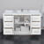 Wyndham Icon 60 Inch Single Bathroom Vanity in White, Giotto Quartz Countertop, Undermount Square Sink (1-Hole), Matte Black Trim, 58 Inch Mirror - WCF111160SWBGTUNSM58