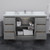 Wyndham Icon 60 Inch Single Bathroom Vanity in Dark Gray, White Quartz Countertop, Undermount Square Sink (1-Hole), Matte Black Trim, 58 Inch Mirror - WCF111160SGBWQUNSM58