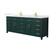 Wyndham Beckett 84 Inch Double Bathroom Vanity in Green, Giotto Quartz Countertop, Undermount Square Sinks (1-Hole), Brushed Gold Trim - WCG242484DGDGTUNSMXX