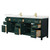 Wyndham Beckett 84 Inch Double Bathroom Vanity in Green, Giotto Quartz Countertop, Undermount Square Sinks (1-Hole), Brushed Gold Trim - WCG242484DGDGTUNSMXX