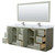 Wyndham Strada 84 Inch Double Bathroom Vanity in Light Green, White Carrara Marble Countertop, Undermount Square Sinks, Brushed Nickel Trim, 70 Inch Mirror - WCF414184DLGCMUNSM70 Wyndham Strada 84 Inch Double Bathroom Vanity in Light Green, White Carrara Marble Countertop, Undermount Square Sinks, Brushed Nickel Trim, 70 Inch Mirror - WCF414184DLGCMUNSM70