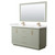 Wyndham Strada 60 Inch Double Bathroom Vanity in Light Green, Carrara Cultured Marble Countertop, Undermount Square Sinks, Satin Bronze Trim, 58 Inch Mirror - WCF414160DLZC2UNSM58