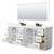 Wyndham Strada 84 Inch Double Bathroom Vanity in White, Giotto Quartz Countertop, Undermount Square Sink (3-Hole), Matte Black Trim, 70 Inch Mirror - WCF414184DWBGTUS3M70