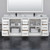 Wyndham Strada 84 Inch Double Bathroom Vanity in White, White Quartz Countertop, Undermount Square Sink (3-Hole), Matte Black Trim, 70 Inch Mirror - WCF414184DWBWQUS3M70