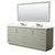 Wyndham Strada 84 Inch Double Bathroom Vanity in Light Green, Giotto Quartz Countertop, Undermount Square Sinks (3-Hole), Brushed Nickel Trim, 70 Inch Mirror - WCF414184DLGGTUS3M70