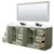 Wyndham Strada 84 Inch Double Bathroom Vanity in Light Green, Giotto Quartz Countertop, Undermount Square Sinks (3-Hole), Matte Black Trim, 70 Inch Mirror - WCF414184DLBGTUS3M70